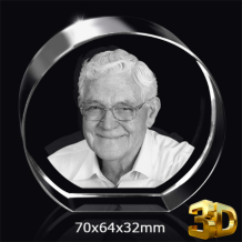 fotoglas Rond 70x64x32mm met 3D gravure vanaf € 99,-