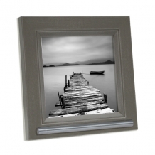 Fotolijst met Grijs vierkant kader 13x13cm + rvs asbuisje