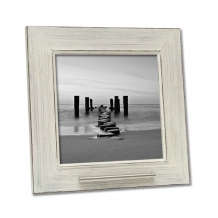 Fotolijst met Wit vierkant kader 20x20cm + rvs asbuisje