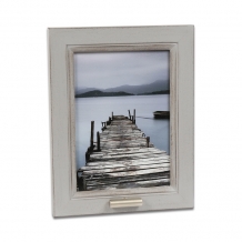 Fotolijst in Beige met 4cm rvs asbuisje