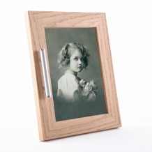 Fotolijst in Eikenhout + rvs asbuisje