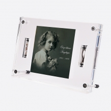 Fotolijst Quinn 12x18cm met 2 asbuisjes: Transparant