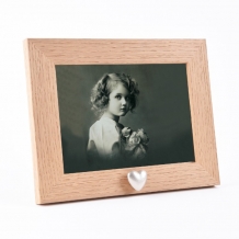 Fotolijst in Eikenhout + Hart mini urn in zilver- of goudkleur