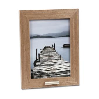 Fotolijst in vergrijsd Houtkleur + 4cm rvs asbuisje