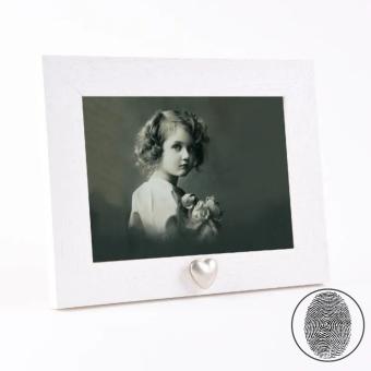 Fotolijst met wit kader + Hart mini urn