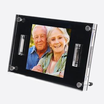 Fotolijst Quinn 12x18cm met 2 asbuisje: Zwart