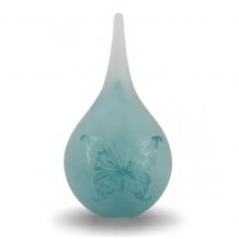 Druppel urn Opaque-Turquoise: Vlinder (260ml)