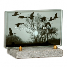 Fotoglas monument 10x16cm: Wij vergeten je nooit