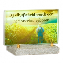 FotoGlas 10x16cm: Bij elk afscheid wordt een herinnering geboren