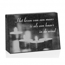gedenksteen 25x17cm met laserfoto kompleet