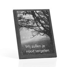 gedenkplaat 30x20cm met laserfoto kompleet