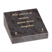 Gedenksteen 17x17cm met gedenktekst