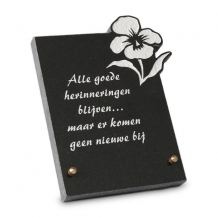 Gedenksteen 16x22cm met Lelie: Alle goede herinneringen blijven...