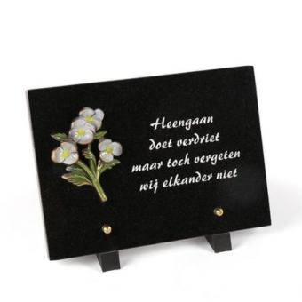 Gedenksteen met kleine Madeliefjes: Heengaan Doet Verdriet