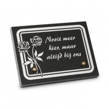 Gedenksteen 20x15cm: Nooit meer hier, maar altijd bij ons