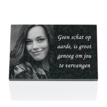 gedenkplaat 20x15cm met laserfoto persoon