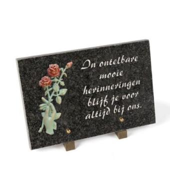Gedenksteen met Rozentak: In Ontelbare Mooie Herinneringen