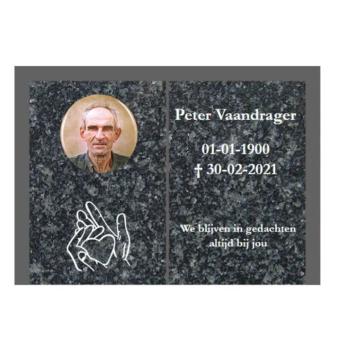 gedenksteen 25x35cm met fotokeramiek