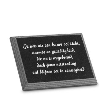 Gedenksteen 20x15cm met rondom zaagsnede