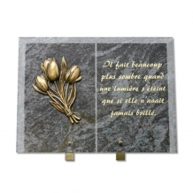 gedenksteen 30x-40cm met tulpen in brons