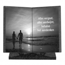 Boek gedenkteken 35x35cm met laserfoto kompleet