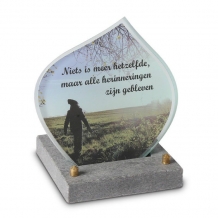 traan gedenksteen 15x15cm: Niets is meer hetzelfde