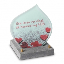 FotoGlas traan 15x15cm: Een leven vervliegt