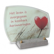 FotoGlas 20x15cm: Het leven is overgegaan in herinneringen