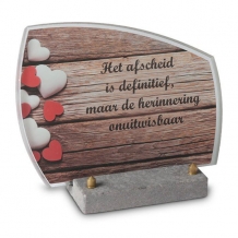 FotoGlas 20x15cm: Het afscheid is definitief