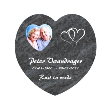 hart gedenksteen met hart fotokeramiek
