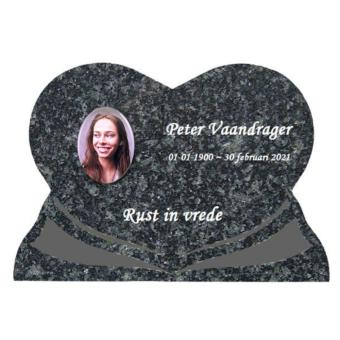 hart gedenksteen met fotokeramiek