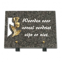Gedenksteen 18x25cm met Aronskelk
