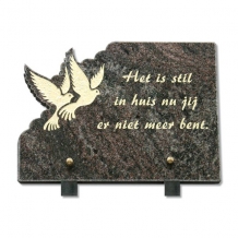 Gedenksteen 18x25cm met Vogels