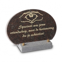 Gedenksteen Rond 20cm met Hartje: Speciaal was jouw vriendschap
