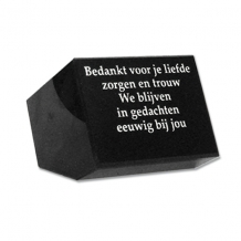 Gedenksteen 8x11x8cm: Bedank voor je liefde zorgen en trouw