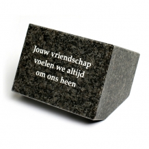 Gedenksteen 8x11x8cm: Jouw vriendschap voelen wij altijd om ons heen