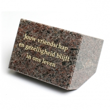 Gedenksteen 8x11x8cm: Jouw vriendschap en gezelligheid