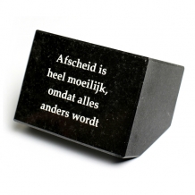 Gedenksteen 8x11x8cm: Afscheid is heel moeilijk