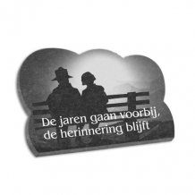 gedenkplaat 18x25cm met laserfoto kompleet