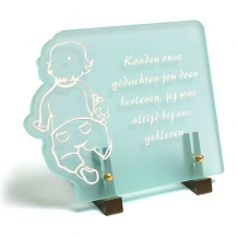 Glasmonument 25x20cm: Konden onze gedachten jou doen herleven