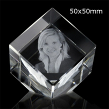 fotoglas kubus 50x50mm op voetje