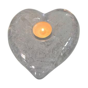 Glasreliek Hart + waxine met deeltjes crematie-as