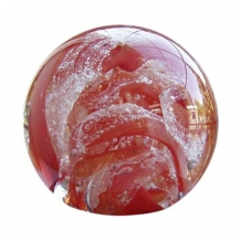 Glasreliek Stroming in Rood met deeltjes crematie-as