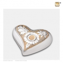 Hart urn met bloemen - H250
