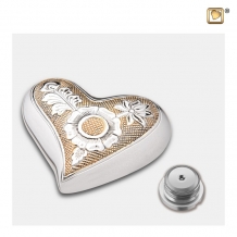 Hart urn met bloemen - H250