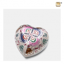 Hart urn met bloemen H670