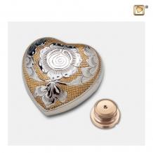 Hart mini urn met bloemen H673