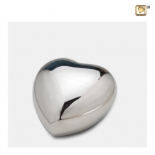 Hart urn in zilverkleur -glanzend- H675
