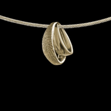 Design hanger in 14k geelgoud met vingerafdruk