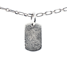 Rechthoekige hanger 12mm met afdruk en collier